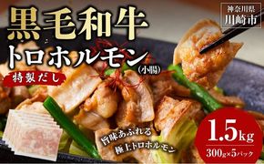 黒毛和牛トロホルモン（小腸）　特製だし1.5kg ( 300g × 5パック )【選べる配送月】 【kw0096-0052-sku】
