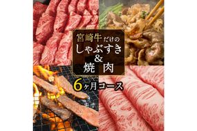 ＜定期便・全6回(連続)＞宮崎牛定期便すき焼き・しゃぶしゃぶ＆焼肉(6ヶ月コース)牛肉 お肉 黒毛和牛 スライス 肩ロース クラシタ リブロース モモ ウデ バラ サーロイン BBQ 国産 九州産 宮崎県産 詰め合わせ 詰合せ 食べ比べ 冷凍【AP-17】【日向屋】