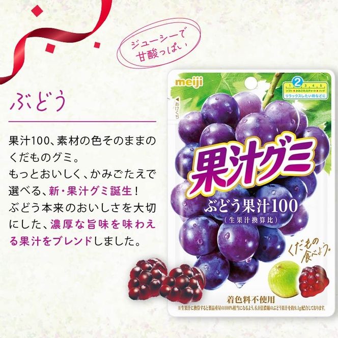 明治 果汁グミ ぶどう 54g × 30個 グミ 葡萄 ブドウ お菓子 おやつ フルーツ 果物 果汁 詰め合わせ 詰合せ セット 人気 まとめ買い 明治 静岡県 藤枝市