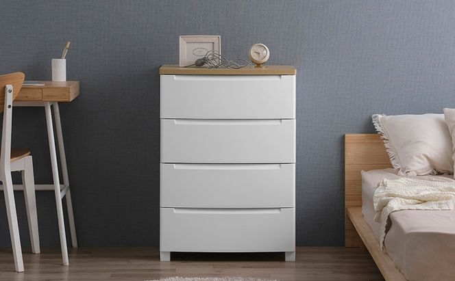 チェスト ウッドトップチェスト KDMG-564WT ホワイト アイリスオーヤマ プラスチック ノックダウン 組立 リビング 収納 木製 タンス 箪笥 4段 雑貨 日用品 新生活 一人暮らし 生活応援