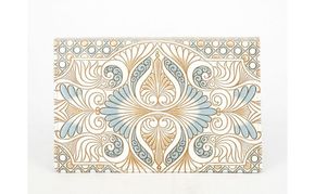 【文庫屋大関】パーソナルホルダー　ロカイユ＜ブルーグレー＞【皮革工芸品】 民芸品 雑貨 日用品 文房具 革小物 革製品 ファイル ケース 