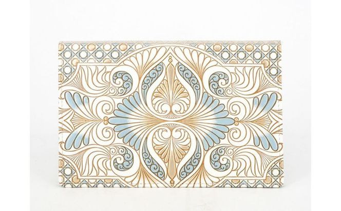 【文庫屋大関】パーソナルホルダー　ロカイユ＜ブルーグレー＞【皮革工芸品】 民芸品 雑貨 日用品 文房具 革小物 革製品 ファイル ケース 