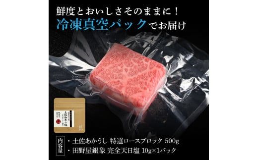 特選 ロースブロック 土佐あかうし 長期熟成肉 500g 田野屋銀象 完全天日塩付き ロース 牛肉 ブロック 肉 お肉 和牛 国産 牛 熟成肉 ブロック肉 豪華 贅沢【株式会社LATERAL】 [BQAU024]