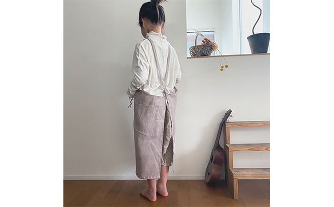 こどものリネンエプロン（M） ファッション 雑貨 日用品 子供服 キッズ 