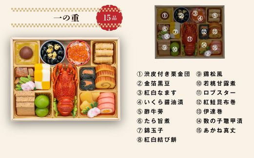【ふるプレ限定品】千賀屋謹製　迎春おせち料理 「天寿千」和風三段重 4～5人前 全45品　冷蔵［035S27］千賀屋謹製 2026年 迎春おせち料理 天寿千 和風 三段重 4～5人前 全45品 ロブスター 数の子鼈甲漬