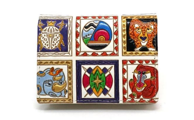 【文庫屋大関】箱まち小銭入れ アフリカ【皮革工芸品】 革製品 工芸品 民芸品 牛革 財布 小銭入れ 小物入れ お祝い ギフト プレゼント 墨田区 東京都