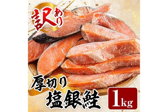 訳あり 厚切り 塩 銀鮭 切り身(計1kg) 銀さけ しゃけ さけ サケ 切身 塩鮭 塩焼き 焼き魚 おかず お惣菜 簡易包装 冷凍 厚切 【YS-4】【株式会社安田】