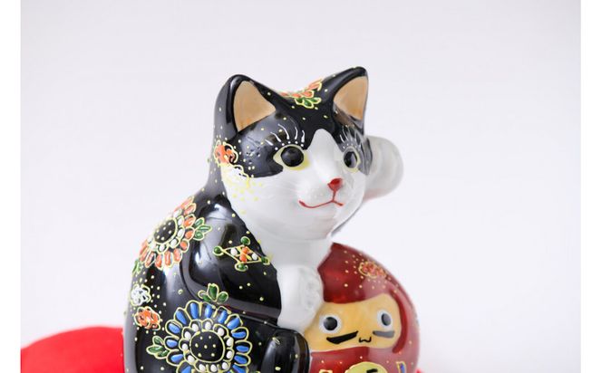 5号達磨招き猫　黒盛　（布団付） 172111_CY13007