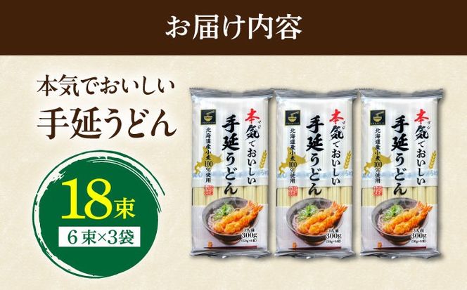 【ふるさと納税限定】＜北海道産小麦100%使用＞本気（マジ）でおいしい手延うどん  9人前 （50g×６束×３袋）/ うどん ウドン 饂飩 麺 めん 乾麺 / 南島原市 /  たなか物産[SDY034]