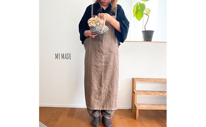 おとなの リネン エプロン（モカ） 雑貨 日用品 ファッション 