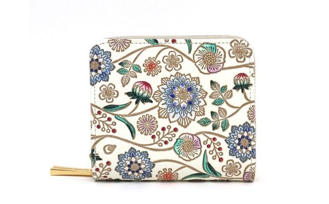 【文庫屋大関】二つ折りファスナーミニ財布 ダリア＜コバルトブルー＞【皮革工芸品】財布 二つ折り 小物 お札 カード 小銭 コンパクト 牛革 手作り 日本製 墨田区 東京都