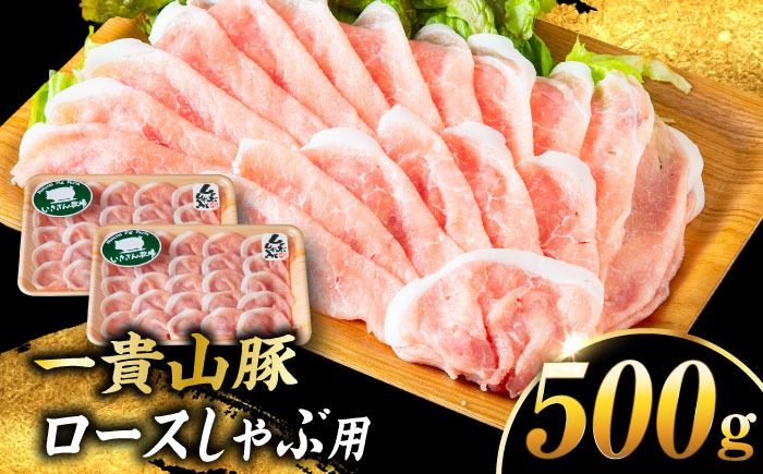 一貴山豚 ロースしゃぶ用 計500g(250g×2p) 糸島市 / いきさん牧場 豚肉 冷凍[AGB044] 豚肉 豚 ブランド豚 一貴山豚 ポーク ロース スライス 250g 小分け