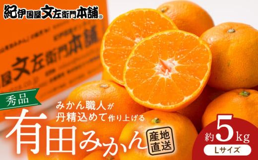 V7435_【2026年先行予約】ブランド有田みかん【Ｌ】秀品5kg 薄皮で甘い美味しい みかん（お届け日指定不可）