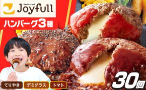ジョイフル ハンバーグ スペシャル 詰め合わせ 3種 30個セット 《築上町》【株式会社　ジョイフル】 [ABAA011]