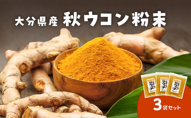 【F09001】秋ウコン粉末 大分県産 栽培期間中は農薬・化学肥料未使用