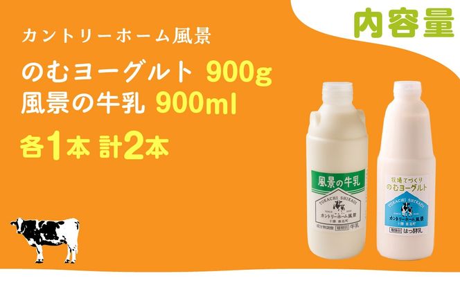 のむヨーグルト900g 風景の牛乳900ml 各1本 SKB091