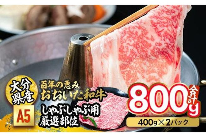 百年の恵み おおいた和牛 A5 しゃぶしゃぶ用 厳選部位 (800g) 国産 牛肉 肉 霜降り ロース 肩ロース もも 肩 和牛 ブランド牛 しゃぶしゃぶ 冷凍 大分県 佐伯市  【FS05】【 (株)トキハインダストリー】