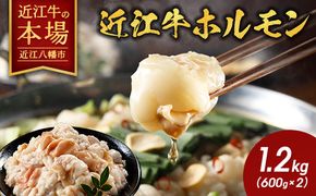 【カメチク】近江牛ホルモン焼肉または鍋用1200ｇ（600ｇ×2）【FK04W】（滋賀県　近江八幡市）
