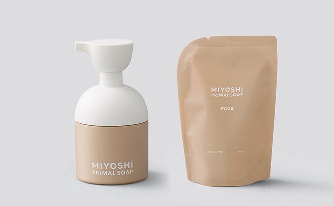 MIYOSHI　PRIMAL　SOAP　FACE（本体・つめかえセット）【ミヨシ石鹸 洗顔 無添加 石鹸 無添加せっけん 泡 洗顔せっけん 泡タイプ リフィル 泡洗顔 日用品】