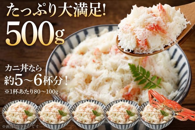 老舗カニ卸業者から直送 本ずわいがに ほぐし身 500g [カネダイ 宮城県 気仙沼市 20564328] 