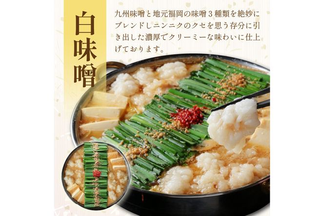 【B6-014】【国産牛もつ100%使用】もつ鍋白味噌セット 2人前+牛もつ追加200g