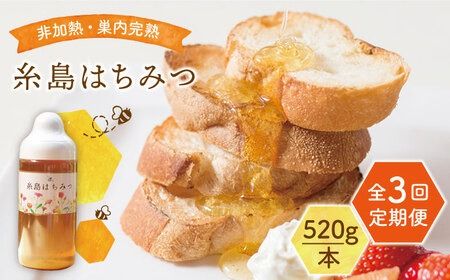 [全3回定期便]糸島 はちみつ 520g 糸島市 / ヴァンベールフーズ /百花 / 蜂蜜[AFJ005] 蜂蜜 はちみつ ハチミツ 国産 非加熱 無添加 紅茶 日本蜜蜂