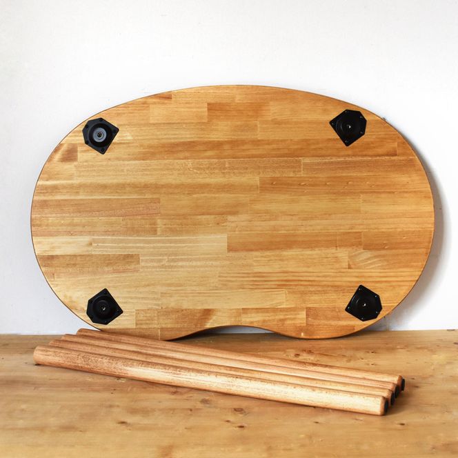 [木脚] 天然木のまめ型デスク W90×D58×H72cm｜オイル・ウレタン仕上げ 組立簡単 工具不要 机 子供部屋 リビング ワークデスク [2431]