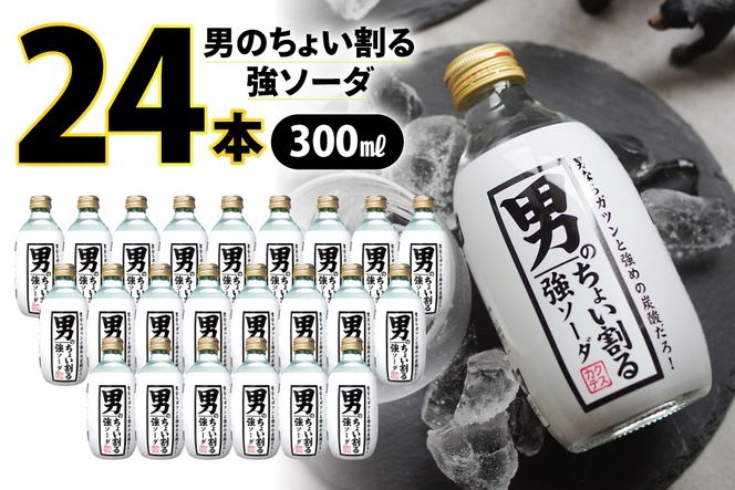 ソーダ 男のちょい割る強ソーダ 300ml × 24本 [翔栄通商 静岡県 吉田町 22424712] 炭酸 炭酸飲料 強炭酸 瓶 そーだ 木村飲料