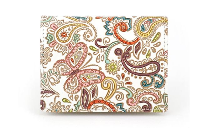 【文庫屋大関】箱まち小銭入れ　ペイズリー【皮革工芸品】 ファッション小物 財布 民芸品 