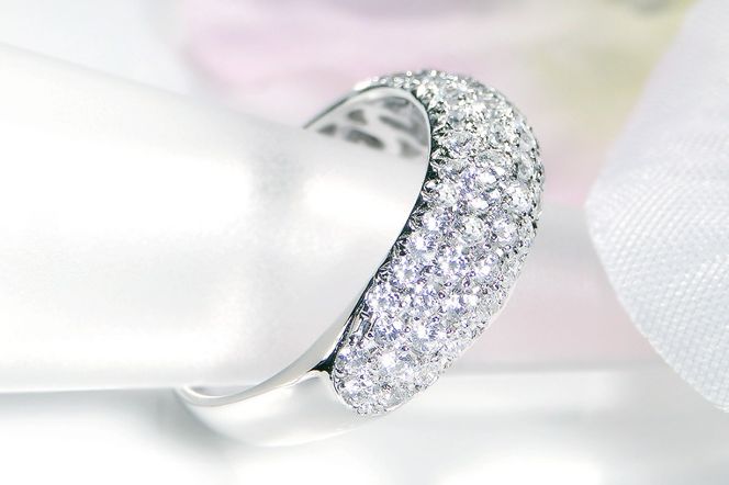 pt900月甲丸 ダイヤモンド パヴェリング【1.0ct】 CSR0212-pt SWAV052