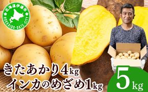 やまけんや じゃがいも 2種 計5kg きたあかり インカのめざめ ジャガイモ いも イモ 芋 ほくほく ホクホク 甘い アレンジ 国産 産地直送 馬鈴薯 野菜 やさい 北あかり 送料無料 北海道 伊達市