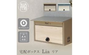壁掛けポスト Lia リア【ミルクティーベージュ/ホワイト木目】《 ポスト 郵便ポスト 郵便受け 壁掛けポスト アンティーク 玄関 屋外 》【2502N16702_01】