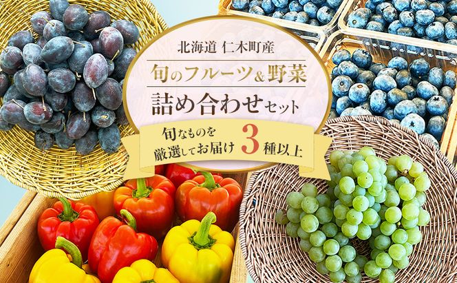 先行受付/7月下旬発送 ［ 旬のフルーツ＆野菜詰め合わせ 3種以上 ］【 ぶどう プルーン ブルーベリー パプリカ きゅうり なす ピーマン ミニトマト 野菜 果物 フルーツ 新鮮 北海道産 仁木町産 北海道野菜 】[株式会社NATICA]