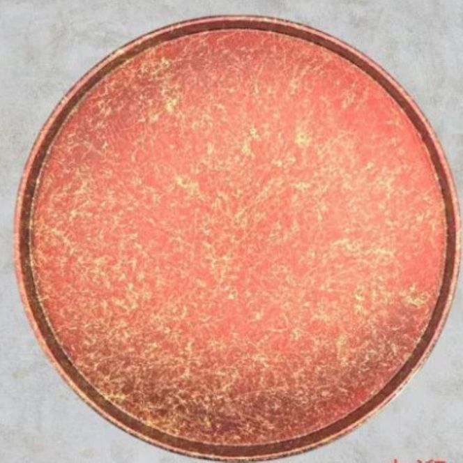 木製 丸トレイ 乱糸（マット仕上げ）赤溜［NF65］ 303446_CU90034VC01