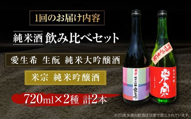 【6回定期便】 愛生希純米大吟醸 ・ 米宗純米吟醸 セット 日本酒 純米大吟醸 晩酌 愛西市 / 青木酒造株式会社[AEAC019]