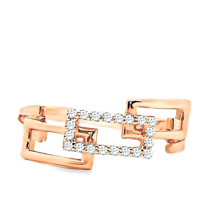 K18PG チェーンリンクリングDIA0.1CT RADR-6937DI-R 188-142