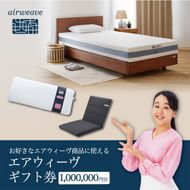 エアウィーヴ ギフト券（100万円分）【エアウィーヴオンラインストアで使える】[エアウィーヴ 寝具 人気 割引 チケット クーポン ギフト 商品券 優待券 プレゼント 割引券]