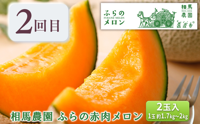 【年3回定期便】【2026年7～8月連続お届け】数量限定！ 美味 ふらのメロン 厳選3農家 コラボ  定期便(2)  食べ比べ 赤肉 2玉×3回 合計6玉 (北海道 富良野市 果物 フルーツ 甘い デザート 産地直送 新鮮 先着順 中島農園 相馬農園 坂口農産)