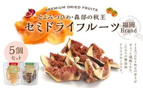 福岡ブランド！ とよみつひめ（3個）・ 森部の秋王（2個） セミドライフルーツ 計5個セット いちじく 無花果 イチジク 秋王 柿 かき カキ フルーツ スイーツ 果物 くだもの セミドライ