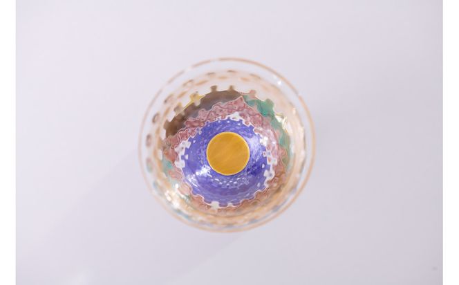 ペアワイングラス小（格子）石畳 172111_CY6004