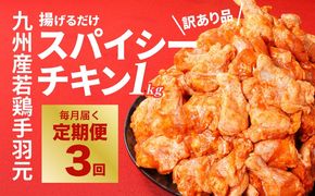 【訳あり】スパイシーチキン1kg×3回定期便 K16_T008