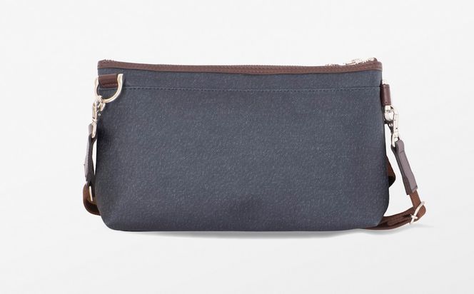 KEN COLLECTION デニムショルダーバッグ ( KC-2302 ) インディゴブルー / ショルダーバッグ デニム生地 防水効果 色落ち防止 PVCコーティング クラッチバッグ インナーバッグ シンプル 無地 メンズ レディース 青 三宅