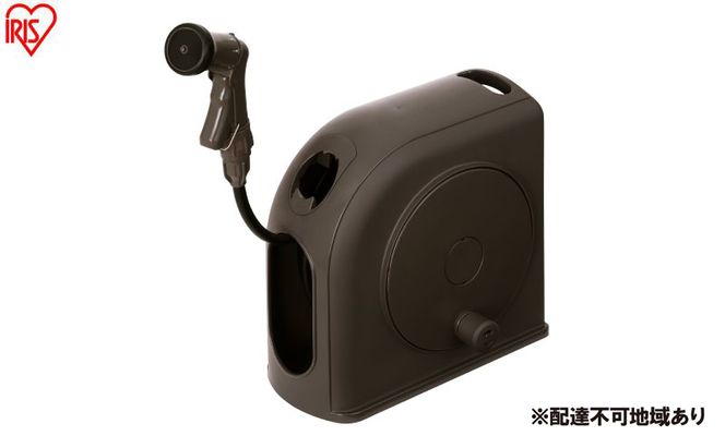 フルカバーホースリール スリムHG 15M FSHG-15 ダークブラウン ホース ホースリール スリム 散水ホース 水まきホース 15m フルカバー カバー付き 水やり 水撒き 散水 ガーデニング 家庭菜園 洗車 掃除 アイリスオーヤマ  新生活
