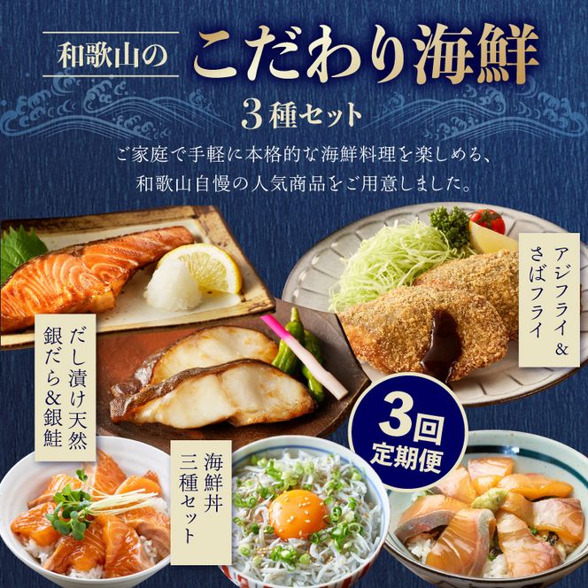 和歌山のこだわり海鮮3種セット【3回定期便】 _G70-T02