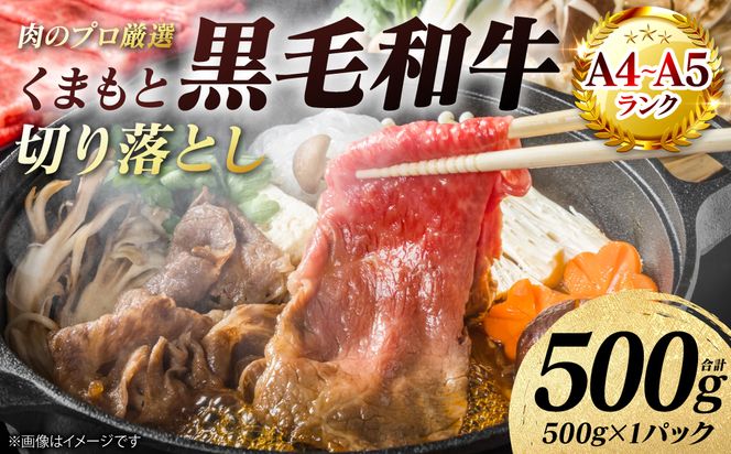 【A4～A5ランク】 くまもと黒毛和牛 切り落とし 500g （500g×1パック） 和牛 牛肉 お肉 黒毛和牛 冷凍 すき焼き 牛丼 おかず ギフト 熊本県 八代市