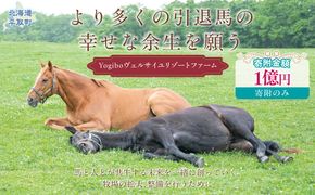 【1億円コース 返礼品無し】より多くの引退馬の幸せな余生を願う　Yogiboヴェルサイユリゾートファーム BRTV024-08