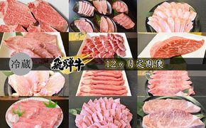 飛騨牛12ヶ月定期便 牛肉 国産 シャトーブリアン 6種盛り カルビ ロース ヒレ 赤身 もも ブロック ステーキ サイコロ すき焼き しゃぶしゃぶ 肩ロース リブロース サーロイン 