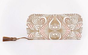 【文庫屋大関】メガネケース　ロカイユ＜ベビーピンク＞【皮革工芸品】 ファッション小物 民芸品 