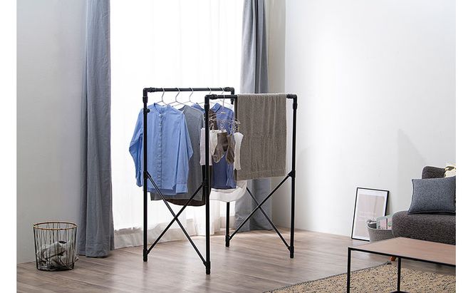 物干し 伸縮多機能スタイル物干し STSM-150 ブラック 室内物干し 折りたたみ 物干しスタンド 室内 ハンガーラック 洗濯物干し 伸縮 1人暮らし おしゃれ  アイリスオーヤマ