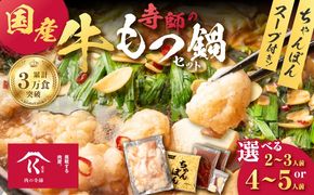 ＜選べる＞寺師の国産牛もつ鍋セット 2～3人前 or 4～5人前　K005-001